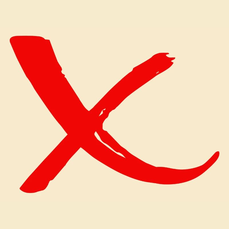 Ablehnung Durchstreichen mit rotem X 2