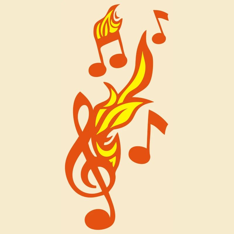 music note flame clef