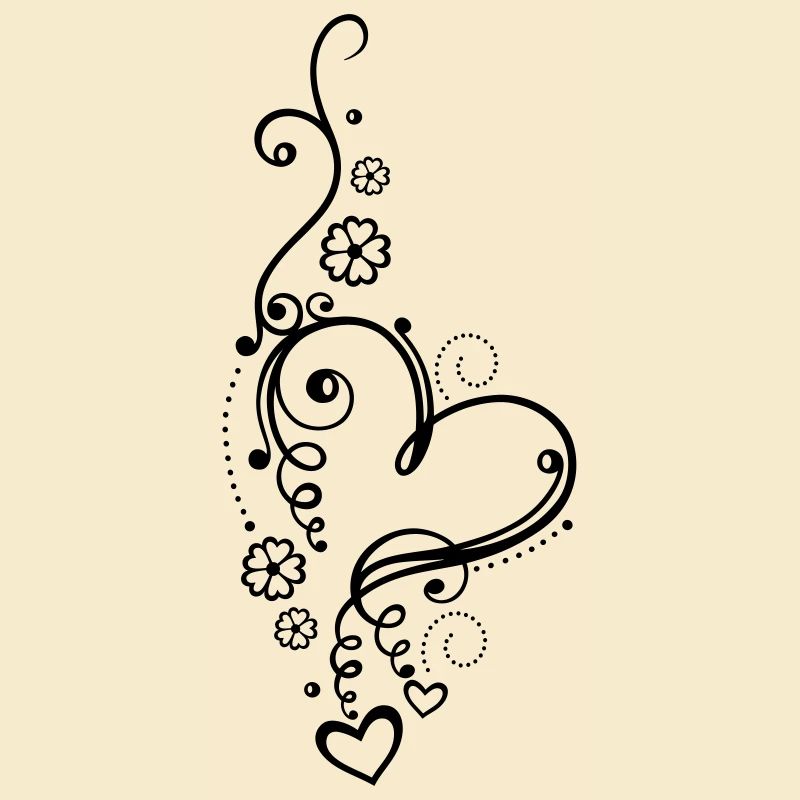 Large heart with small hearts and flowers