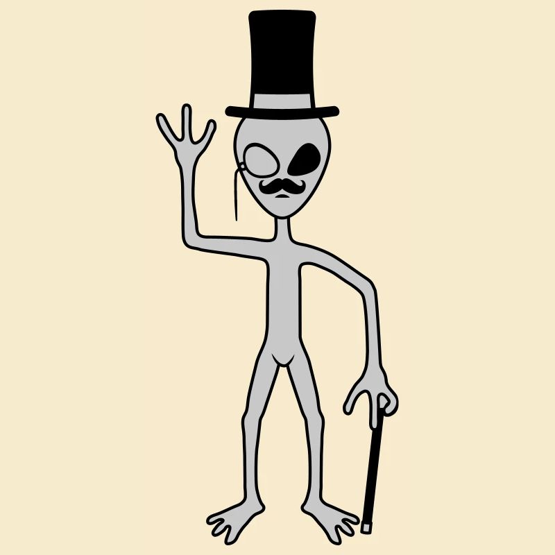 Sir Alien winkt freundlich