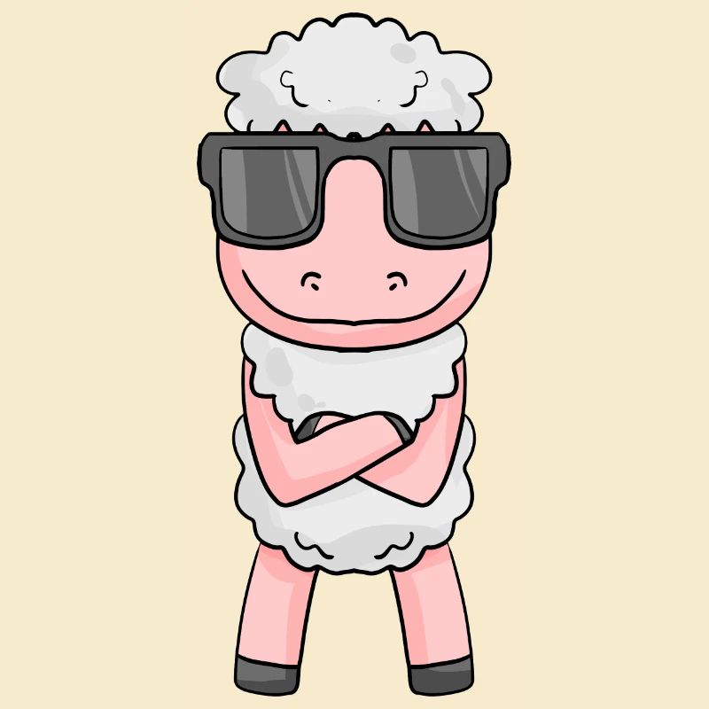 cooles Schaf mit Sonnenbrille