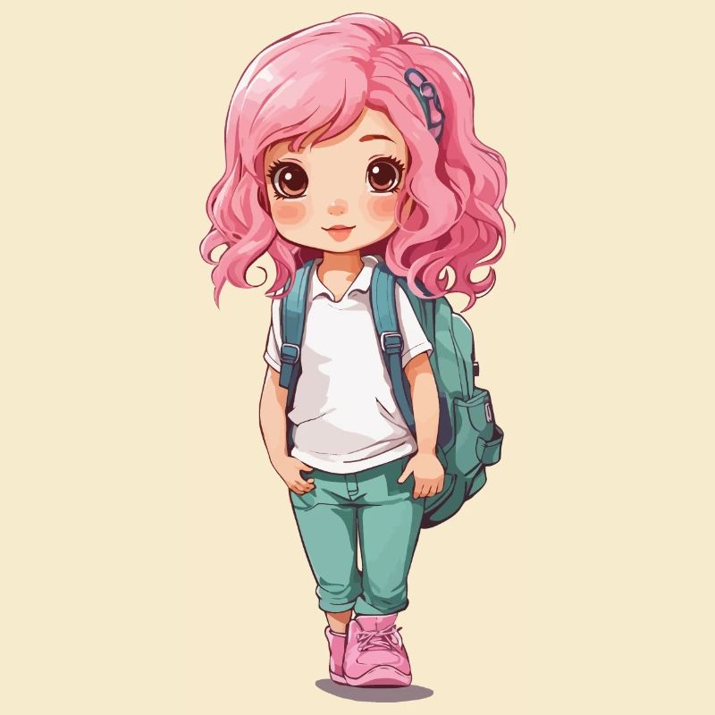 Conception de dessin animé mignonne de première année d’école de première année
