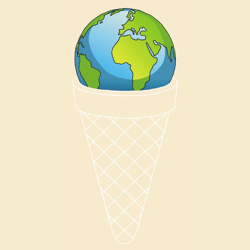 Planet Erde und Eiscreme