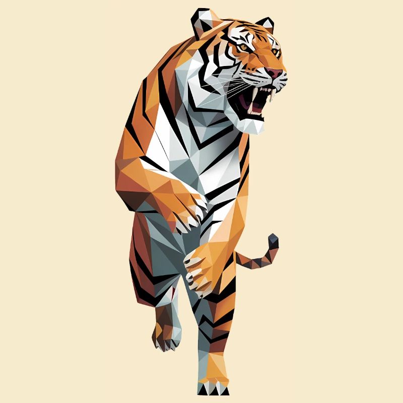 Tiger - Cooles Low-Poly-Logo