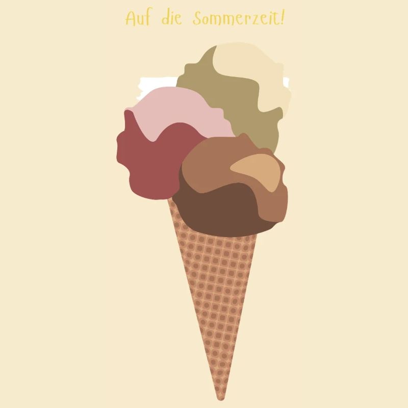 Auf die Sommerzeit Eiswaffel