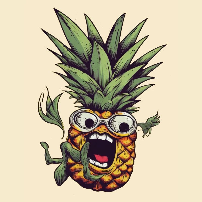 Falling nerdy pineapple with glasses