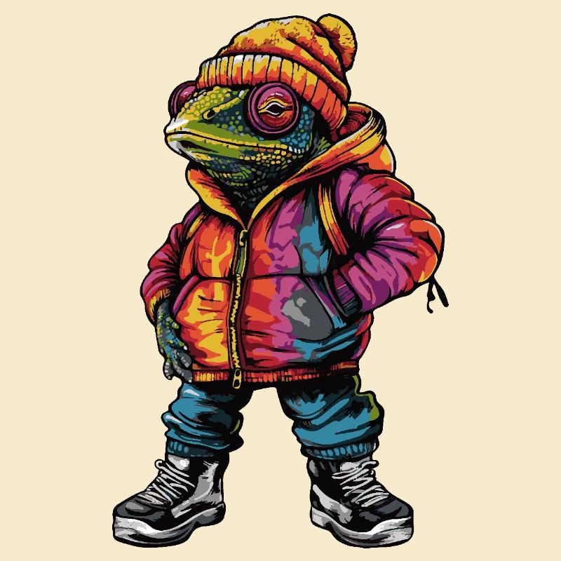 Chameleon Funny Winter