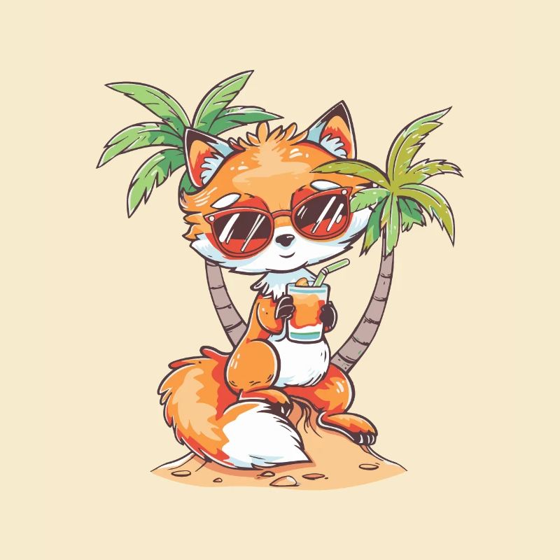 Fuchs Insel Sommer Palme