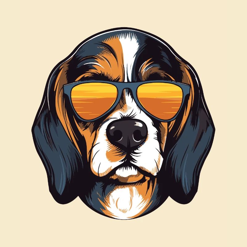 Beagle Hund Cool Kopf Party