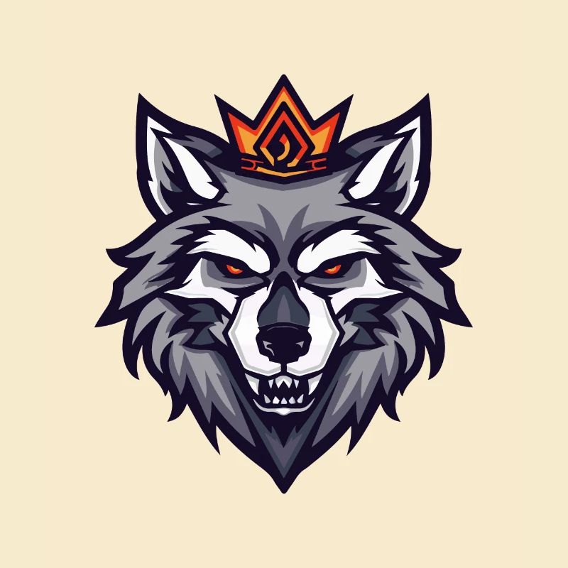 Wolf Kopf Krone