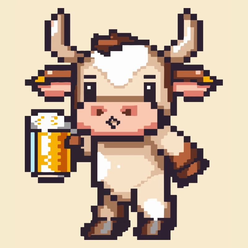 Vache bière pixel