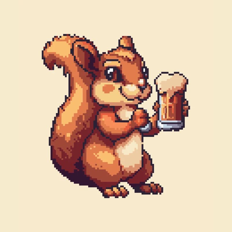 Squirrel Beer Pixel