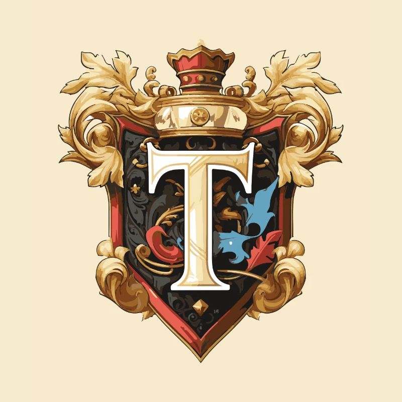 T Buchstabe Logo Krone