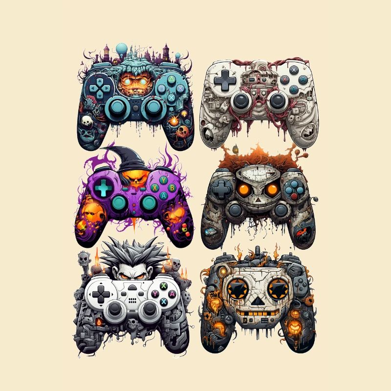 Ensemble de manette de jeu drôle d’Halloween