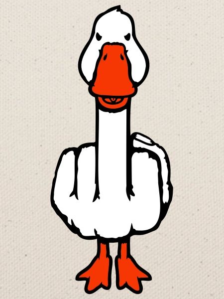 Gans Mittelfinger Rebell Sarkastisch Beleidigung