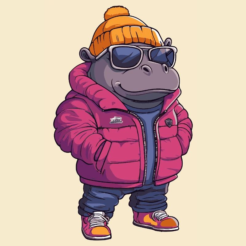 Nilpferd Cool Comic