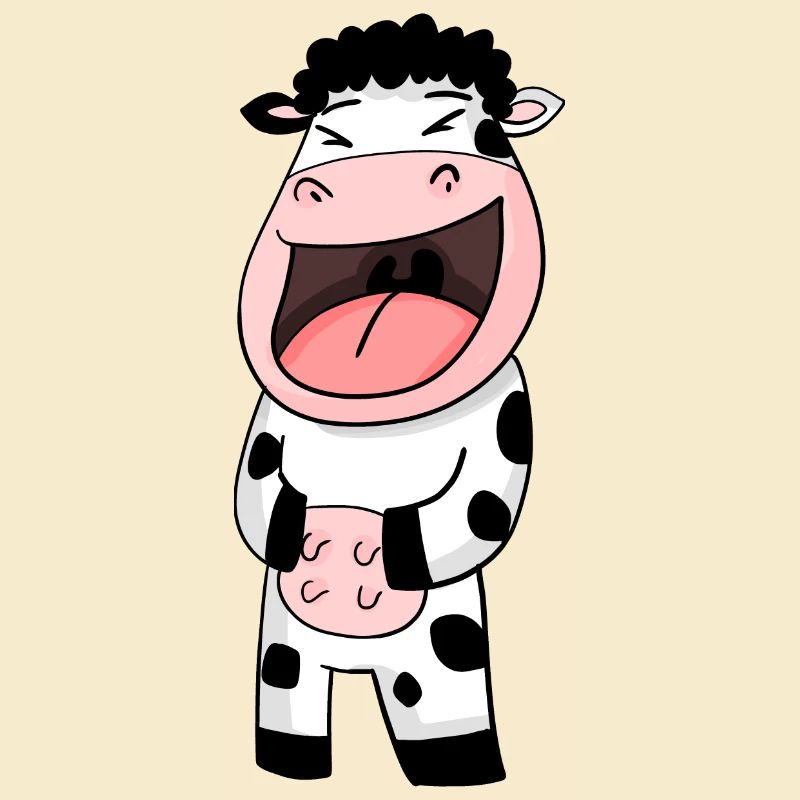Cow laughs