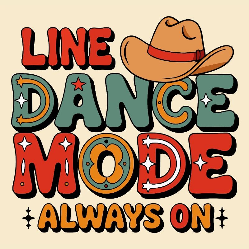 Immer im Line Dance Modus buntes LInedance Design