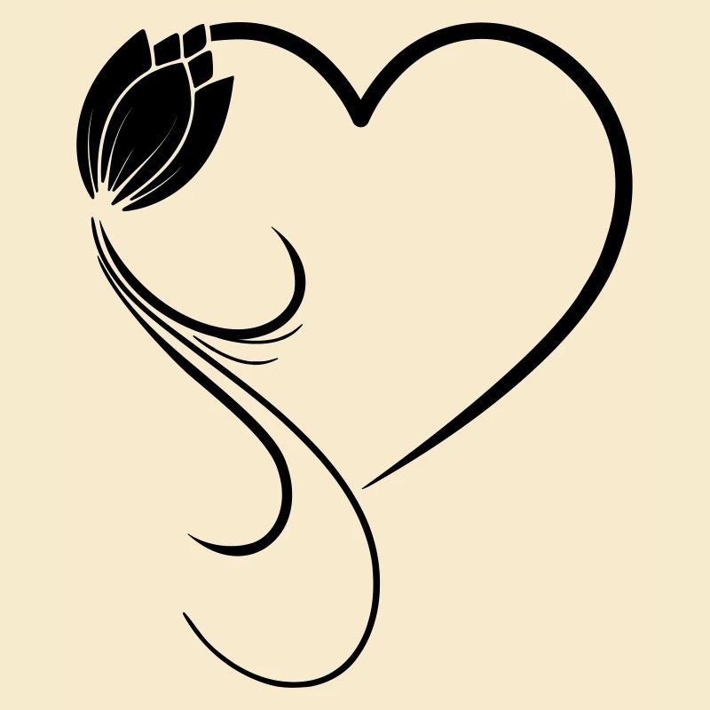 Heart flower tulip frame