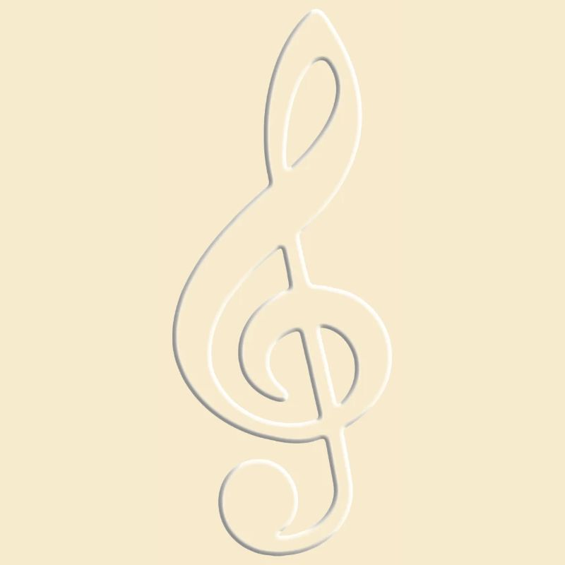 Clé de violon Note Lumière Blanche Contour