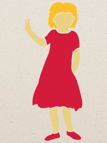 Mädchen Silhouette Peace Zeichen