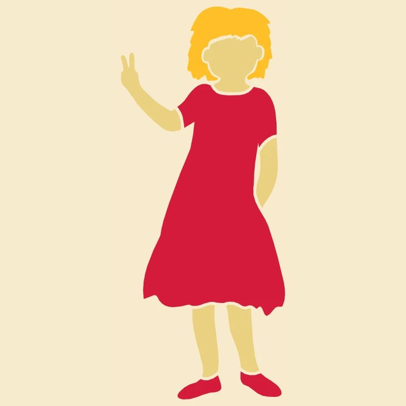 Mädchen Silhouette Peace Zeichen