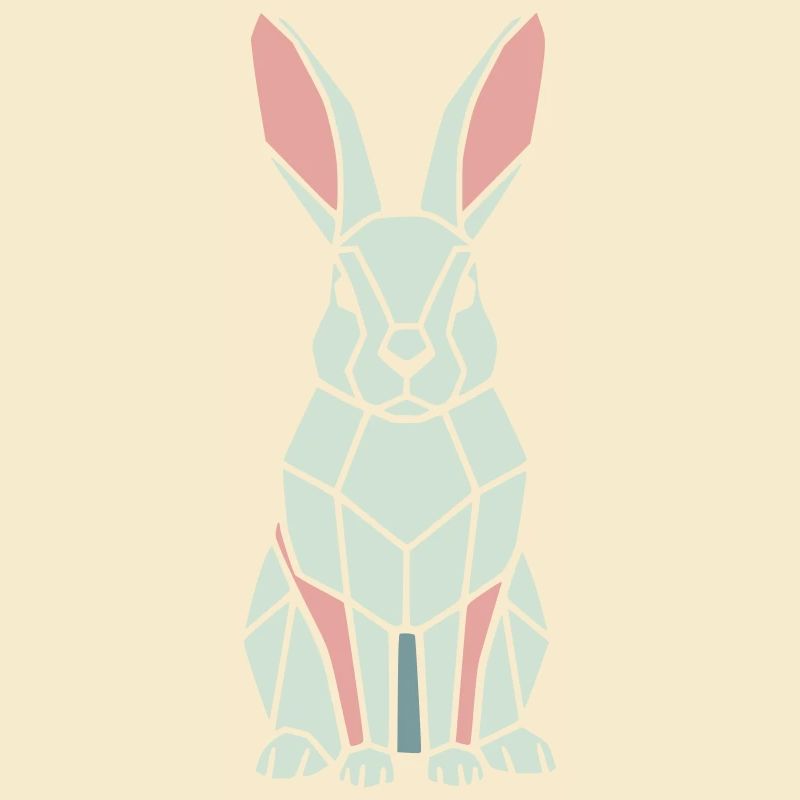 Geometrischer Hase Low Poly Modern