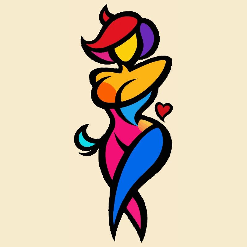 Silhouette de danseuse colorée