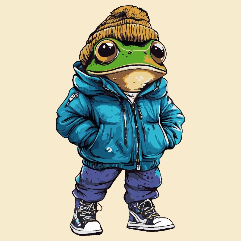 Frog Funny Winter