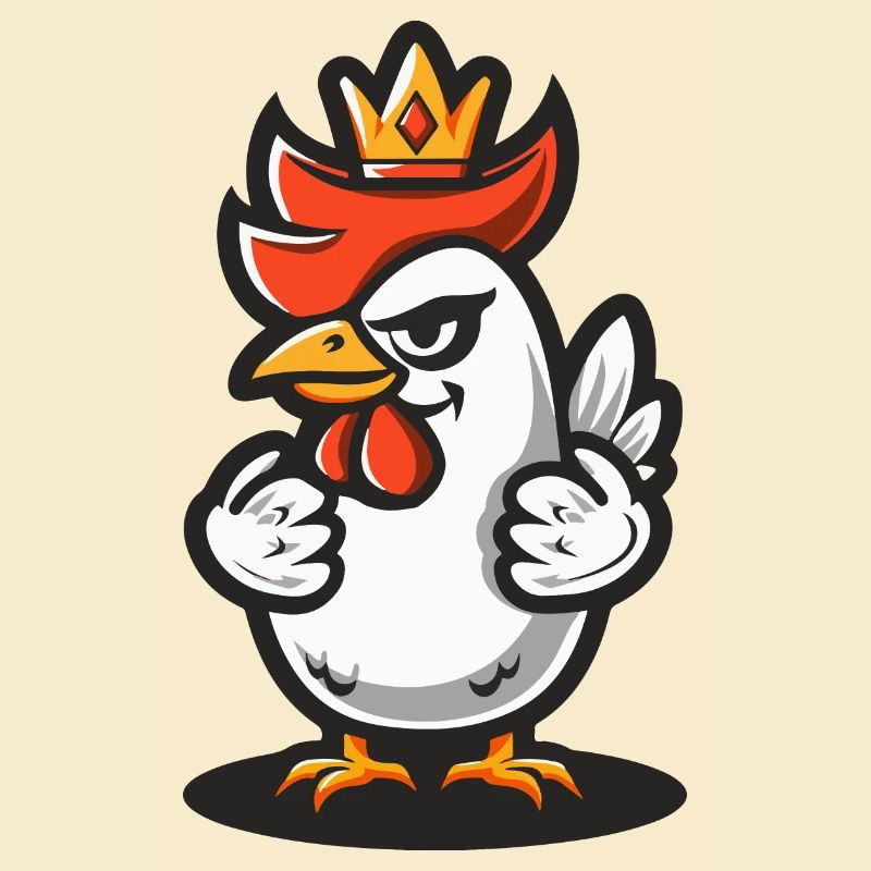 Huhn Comic Krone