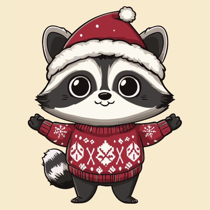 Waschbär Weihnachten Comic