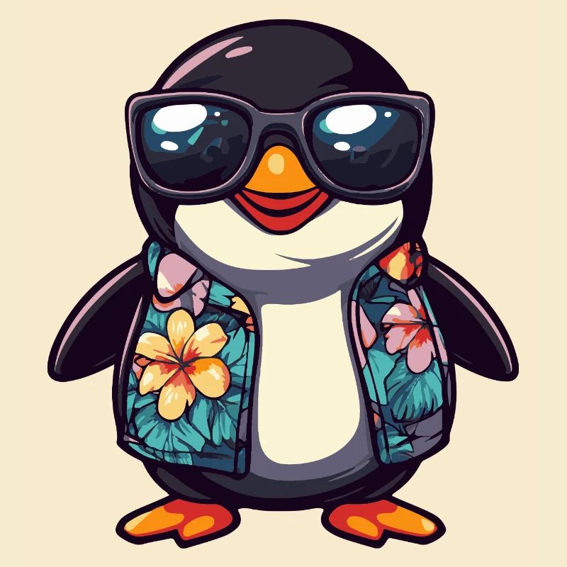 Pinguin Comic Urlaub