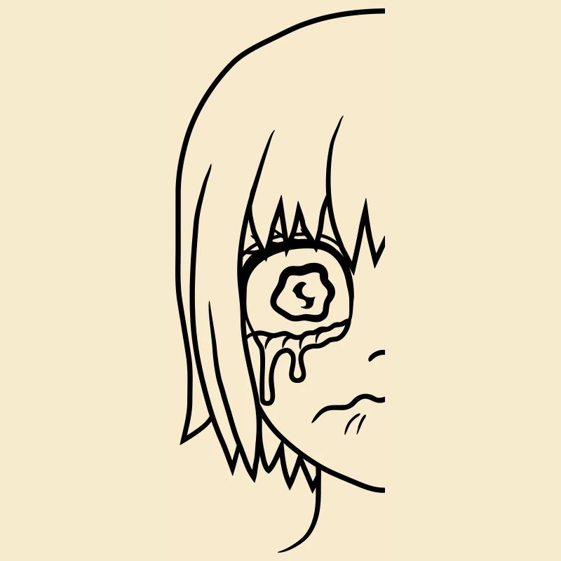 Mädchen Gesicht Hälfte traurig