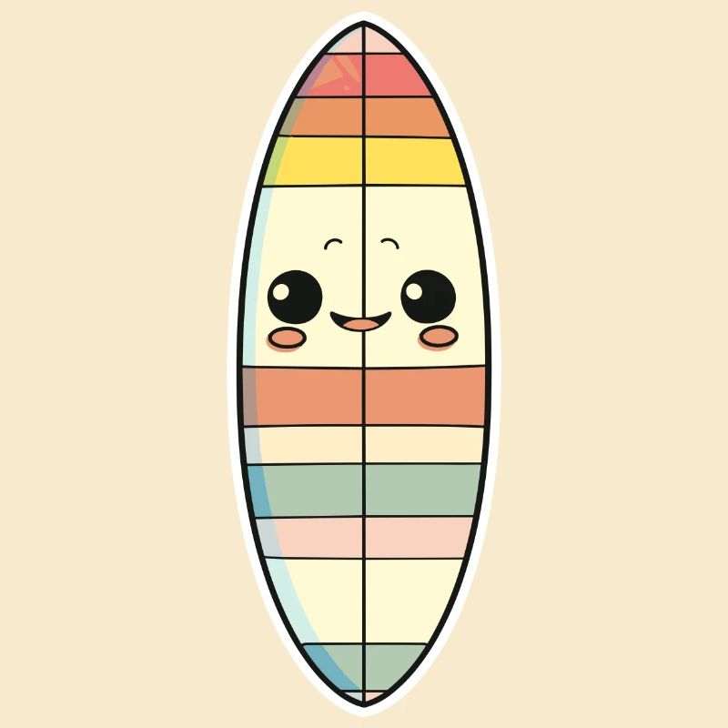 Surfbrett Comic Stil