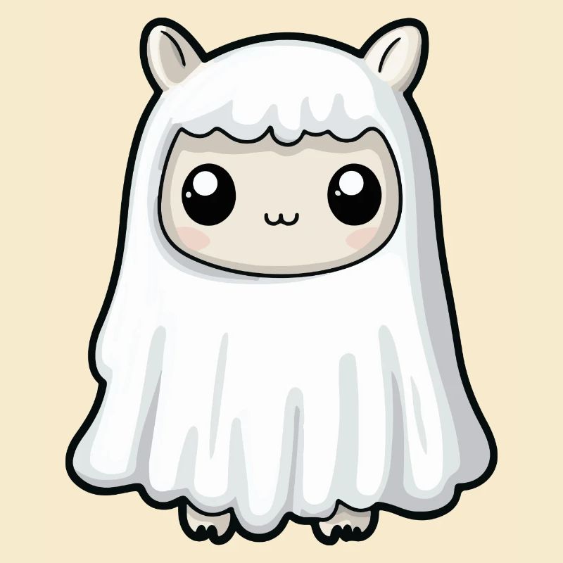 Alpaca Llama Halloween Funny Ghost