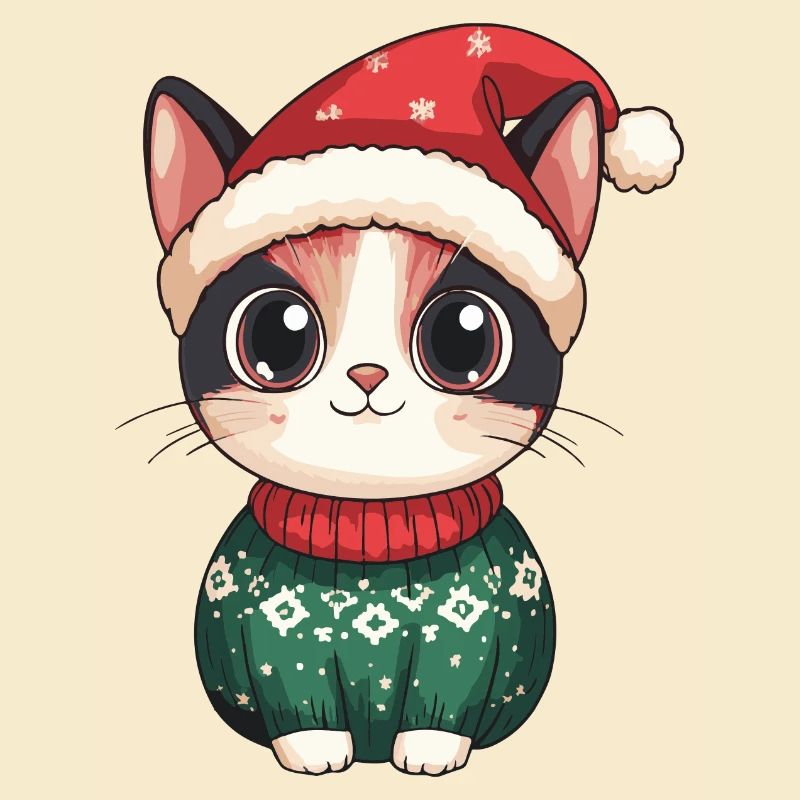 Bande dessinée de Noël de chat