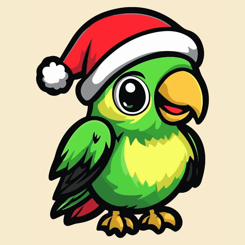 Perroquet Noël mignon