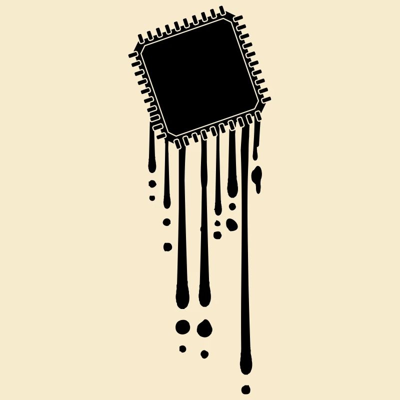 prozessor schmelzen tropfen graffiti cpu computer
