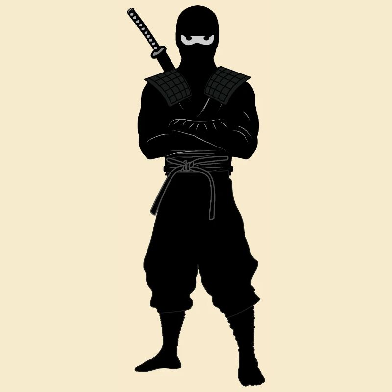 Tough Ninja with Sword on the Back
