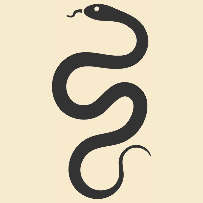 Symbole de l’icône de la silhouette de serpent. Forme de serpent noir