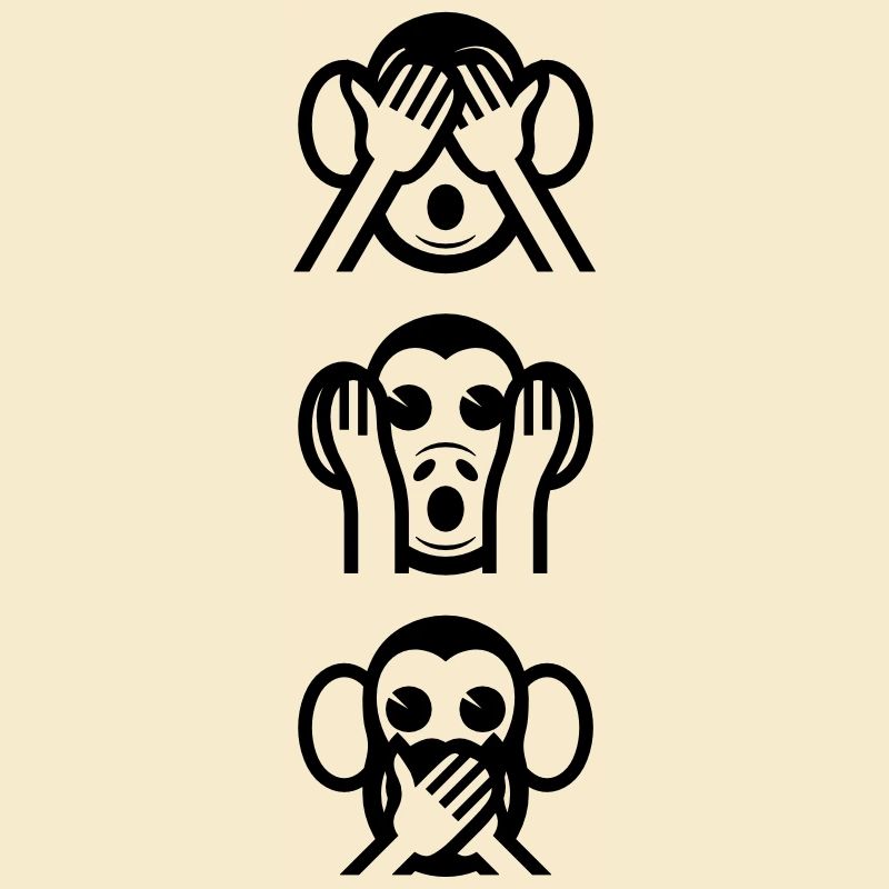 Three Wise Monkeys Vertical