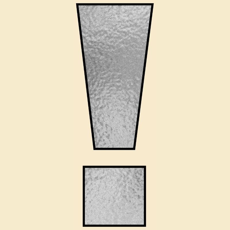 Punctuation mark exclamation mark ! Silver