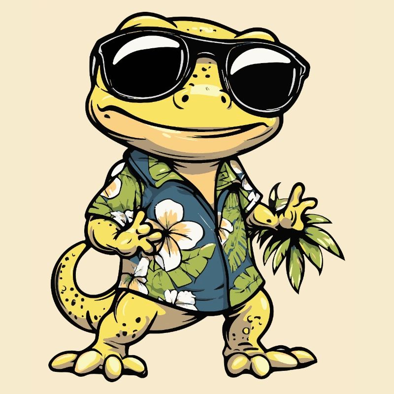 Echse Comic Cool Sommer