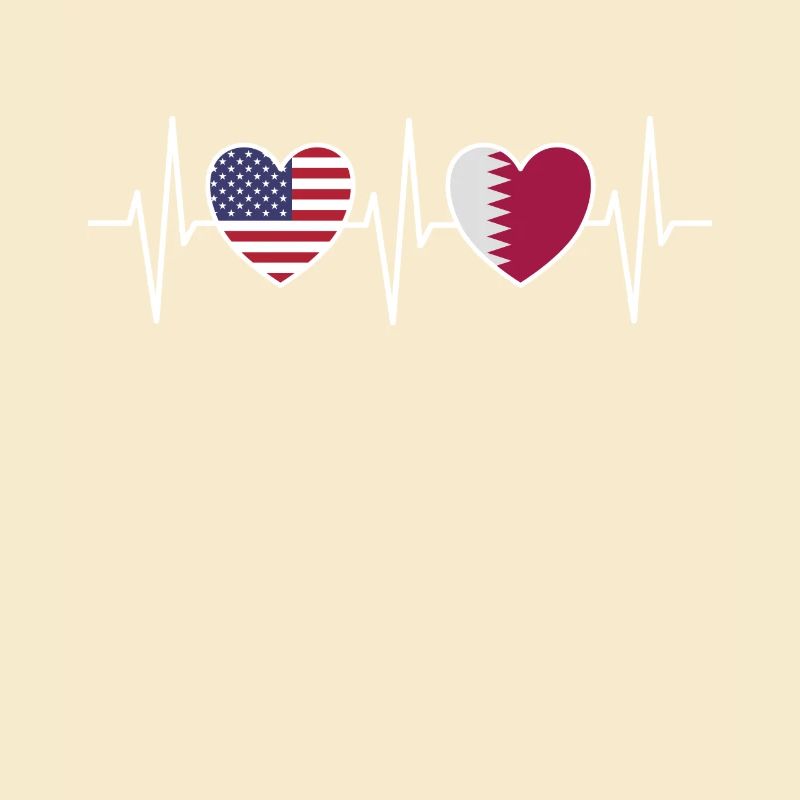 Drapeaux des États-Unis et du Qatar Drapeau qatari