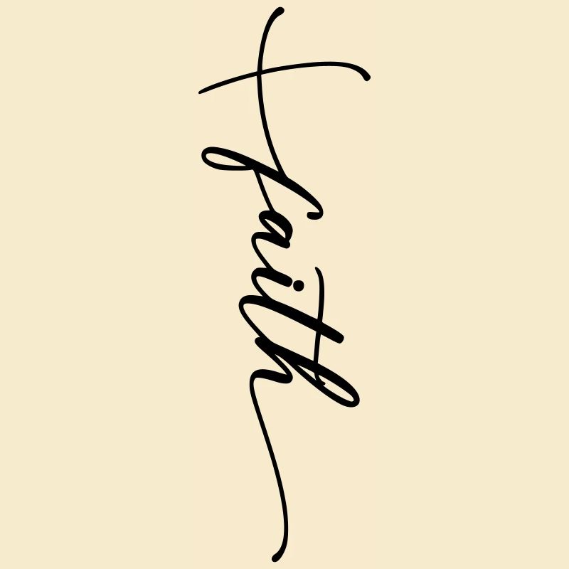Croix de foi cursive