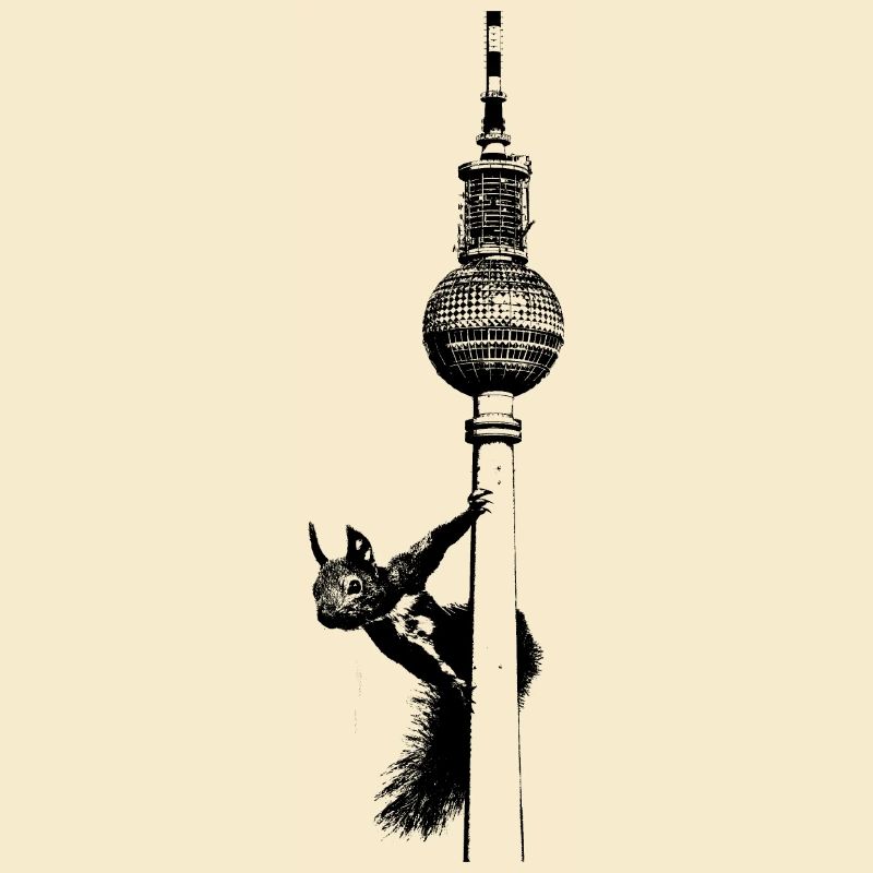 TV Tower Berlin with Squirrel / Graphic