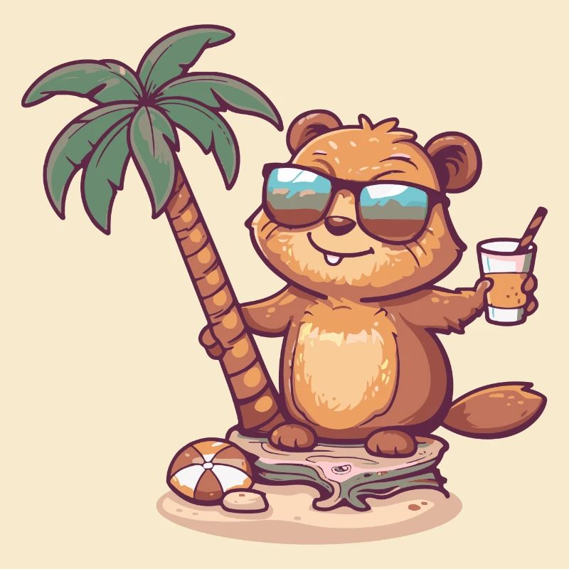 Beaver Summer Beach Comic