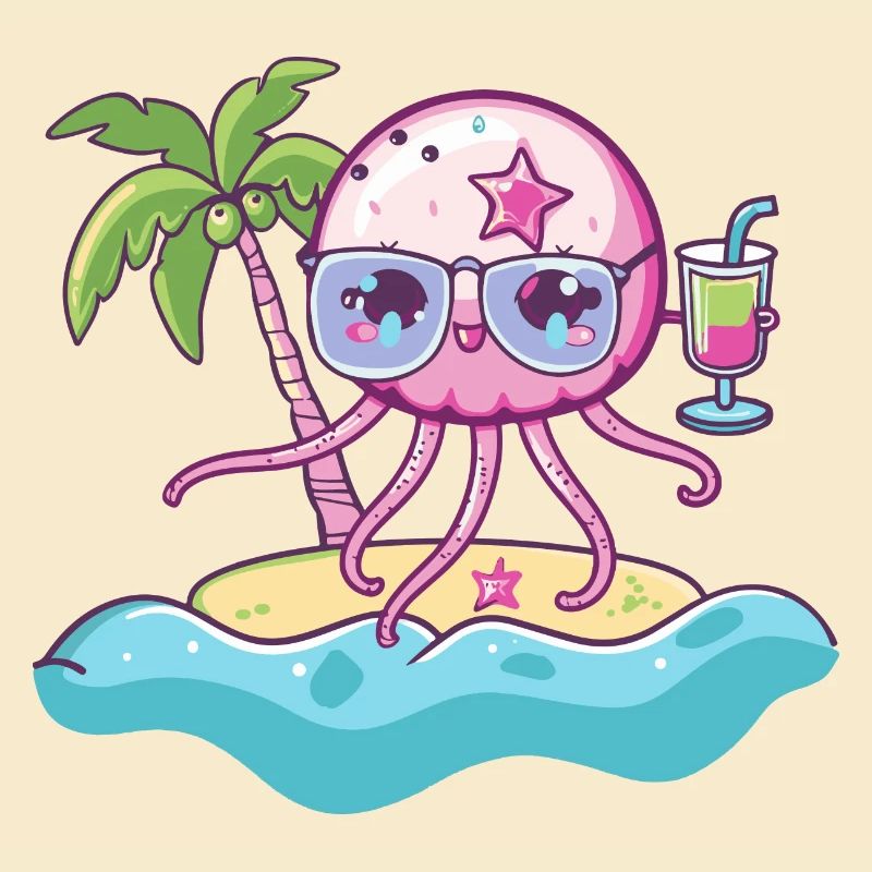 Qualle Sommer Strand Comic