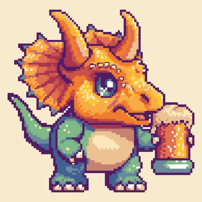 Dinosaurier triceratops Bier Pixel