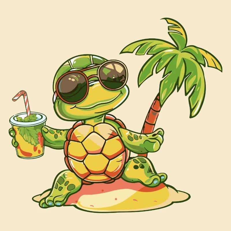 Turtle Summer Beach Comic